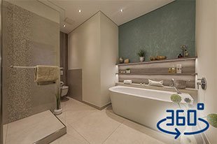 Badezimmer-wohnen-Dusche-WC-Badewanne-360